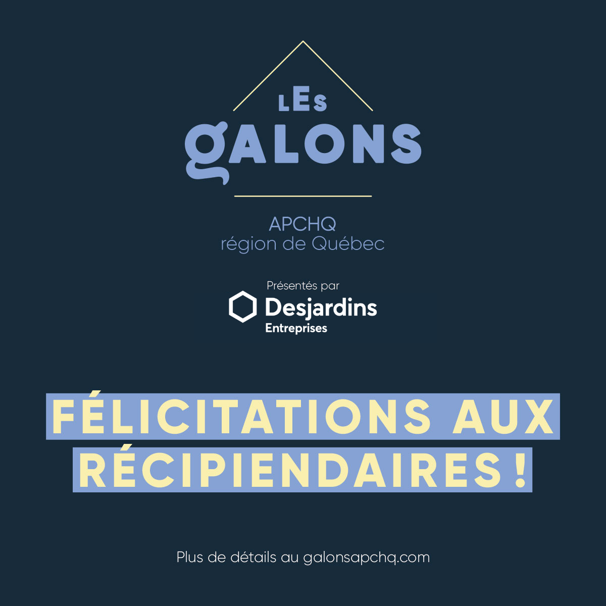 Les Galons APCHQ r gion de Qu bec